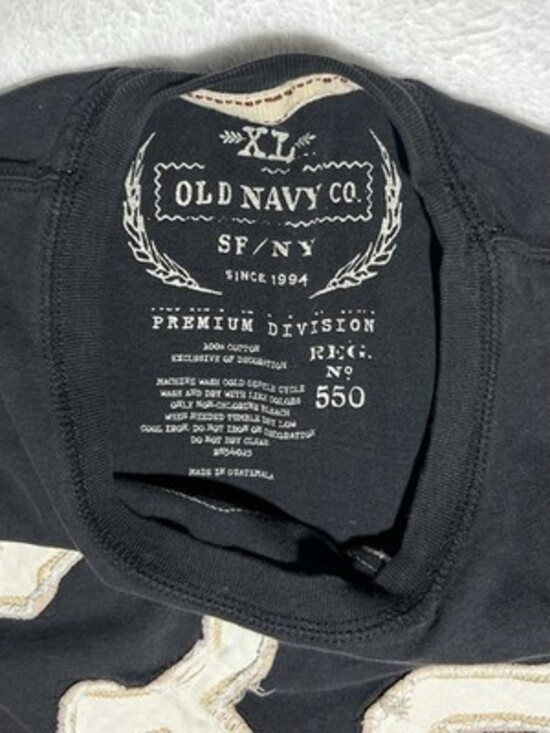 Old Navy Premium Athletic Division ‘94 Black Stitched Short Sleeve T Shirt, XL - Picture 4 of 5